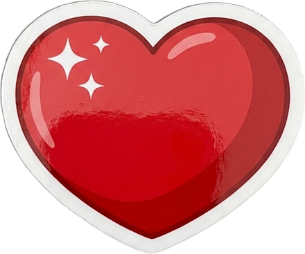 A hand-drawn heart artwork turned into a finished sticker