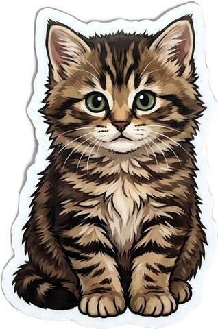 The cut-out subject with a clean white sticker outline added around it